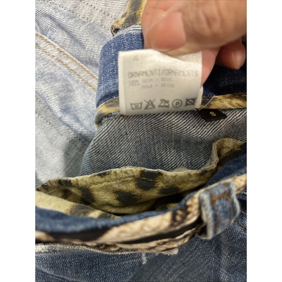 Roberto Cavalli Vtg Womens Sz S Y2K Bootcut Jeans Blue Denim Low Rise Silk Belt - Picture 8 of 11